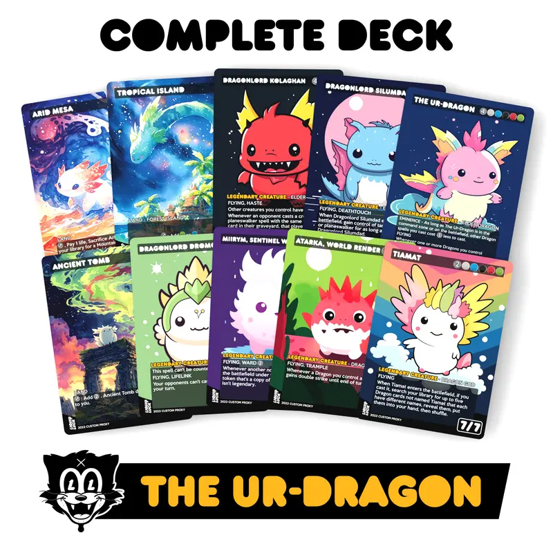 The Ur-Dragon Proxy Deck - Complete Commander Proxy Deck (cEDH) with 108 Cards and Bonus Cards - Ready to Play Dragon Tribal Deck Tcg Booster Pack