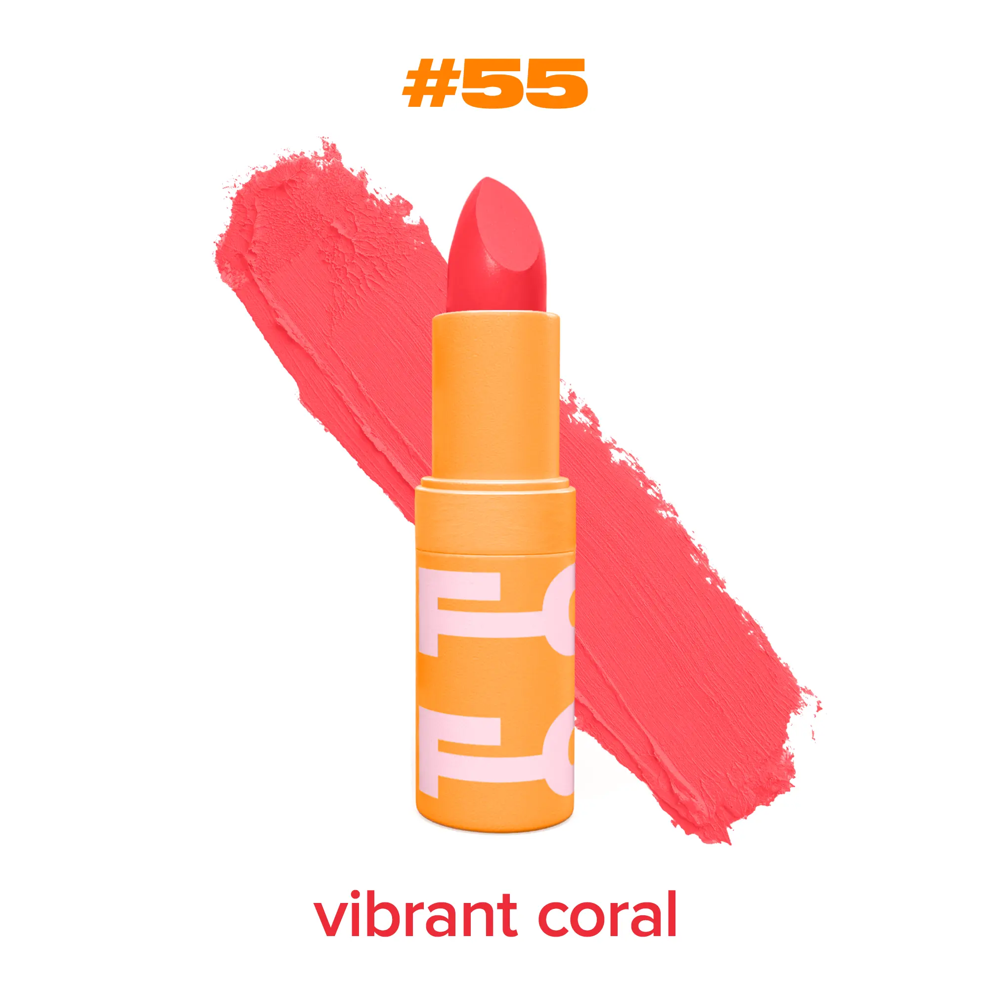 #55: Vibrant Coral Color - Hydrating Deluxe Lipstick, Silky Smooth Application, Matte Finish Gloss Lipgloss