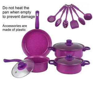 13-Piece non-stick cookware set, with high-quality non-stick coating, with multi-functional cookware for frying, cooking, boiling and stewing. Stacked design saves space and is easy to operate