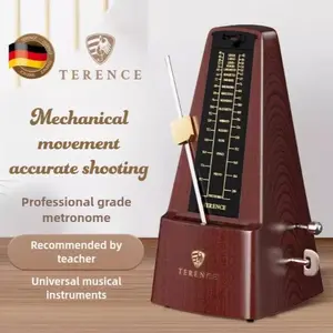 Terence Mechanical Metronome for Piano Guitar Violin Bass Drum，High Precision Loud Sound，Wood Grain Tempo Tracker for Music Practice，Beginner-Friendly Musician Tool Wooden Adjustable