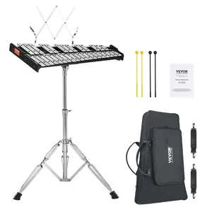 【Father's Day】VEVOR 32 Note Glockenspiel Xylophone Bell Kit, Professional Percussion Instrument Set with Mallets, Drum Sticks, Music Stand, Adjustable Stand and Carrying Bag for Students & Adults