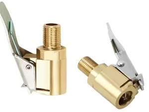 Tire Air Chuck with Clip Adapter, Brass Locking Tire Inflator Nozzle Adapter Connect, No Leakage Tire Chucks for Vehicle Inflator Compressor Pump Connect Accessories Tool 8mm 2Pack