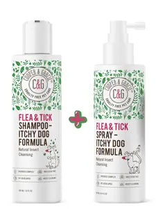 Dog Grooming Bundle: Skin & Coat Shampoo (300ml) + Daily Coat Spray (250ml) | Dead Sea Mineral Formula for Sensitive Skin