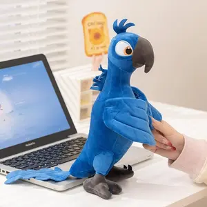 New Arrival Rio Macaw Parrot Plush Toy Realistic Cartoon Bird Stuffed Doll Soft Animal Ornament Kids Birthday Gift