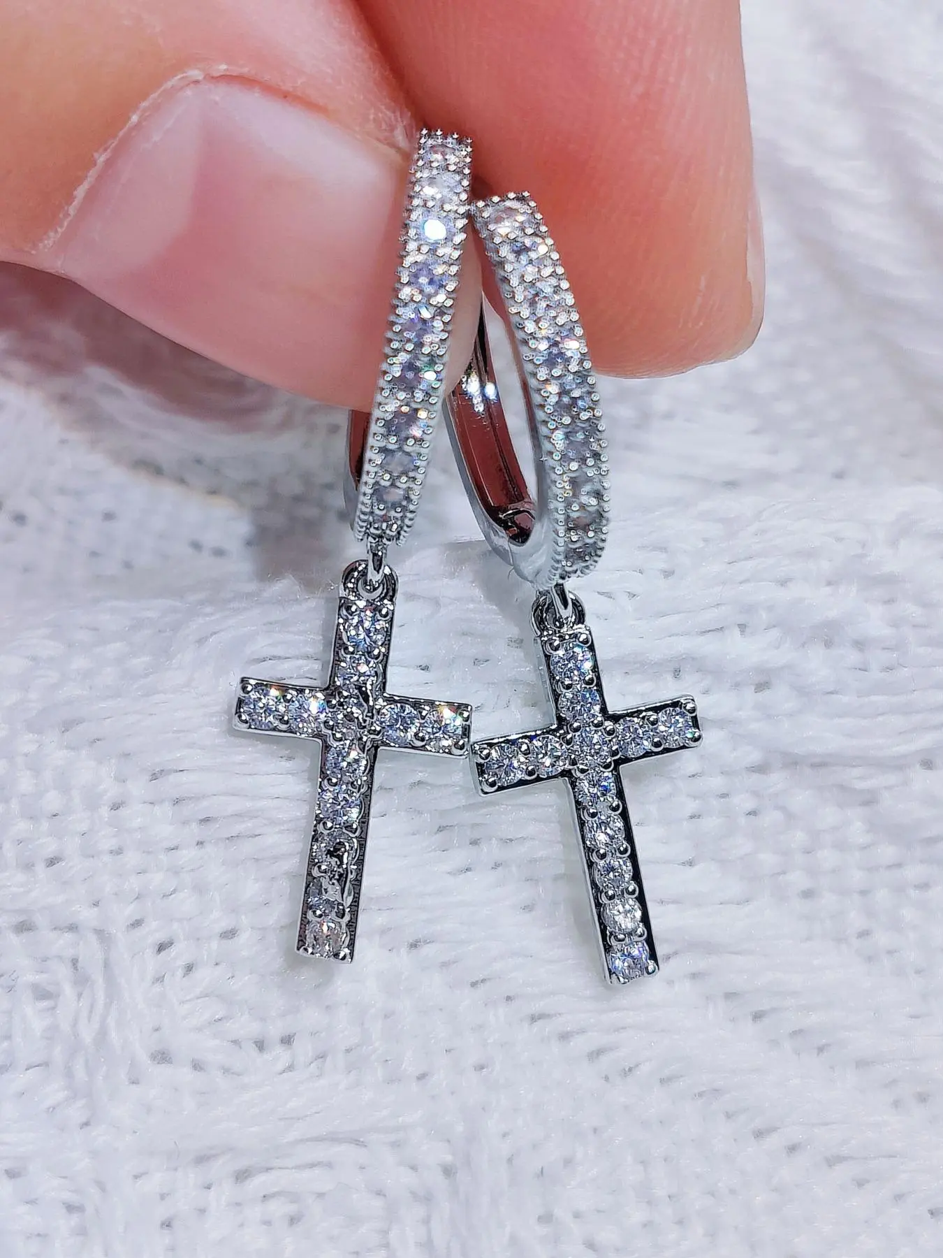 Criss Cross Design Dangle Earrings, Fashionable Earrings, Artificial Zircon CZ Bling Decor Drop Earrings Statement Earrings for Women & Men, Versatile Earrings Trendy Jewelry Casual Fashion Jewelry Fashion Accessories for Party, Daily Clothing Decor