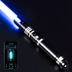 Xeno Lightsaber with 16 Sound Fonts Infinite RGB Colors Rechargeable Heavy Dueling Metal Saber for Adults Cosplay Parties fx sound Reaper Blade Custom Durable Steel sword
