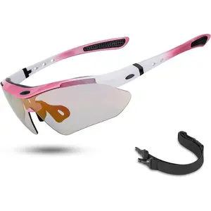 Photochromic Sports Sunglasses Mens Pickleball Glasses Cycling Glasses MTB Sunglasses, with Removable Elasctic Band