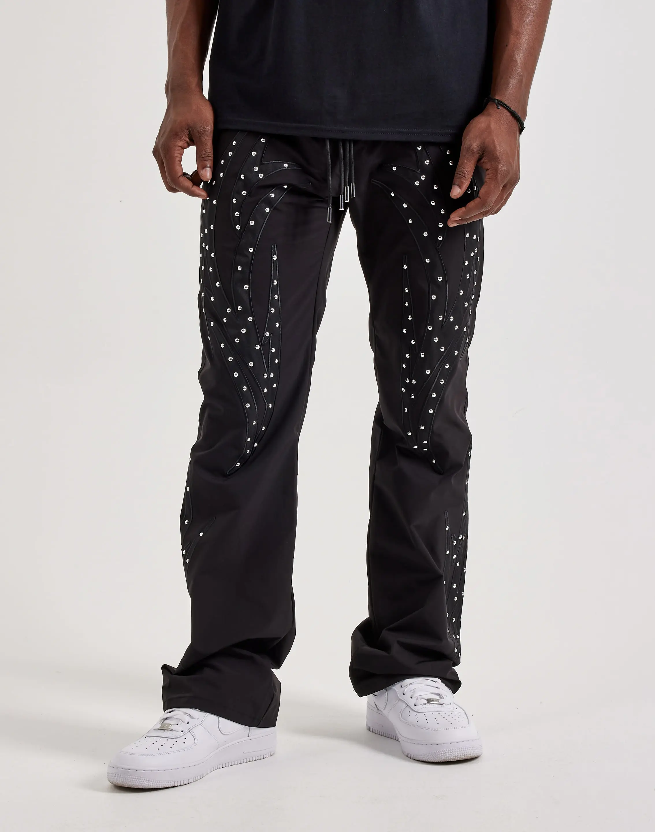 Mens Kloud 9 Nylon Stacked Flare Stud Pants