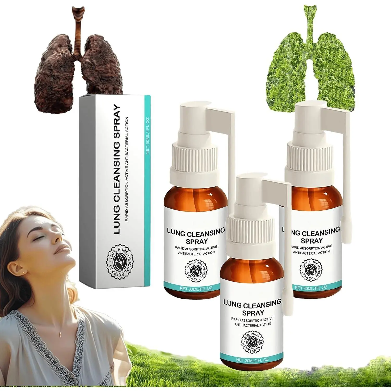 Mullein Lung Cleansing Spray,Herbal Lung Cleansing Spray,Lung Cleanse Mist, Mullein Leaf Extract Spray,Lung Cleanse Spray,Lung Detox for Smokers,Pure Herbal Extract,Powerful Lung Support (A, 3)