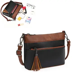 1pc Fashion Versatile Women's Crossbody Bag, Retro Soft PU Leather Shoulder Purse with Double Zipper Large Capacity, Fits Phone Lipstick Keys, Casual All-match Bag for Work School Travel Business Trips