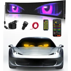Devil Eyes Light for Windshield Programmable LED Signs with APP & Remote Control - 5V USB Digital Lighting Display, LED Eyes for Cars, SUVs & Trucks (1 Pcs)