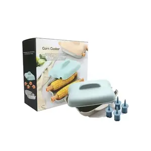 1pc microwave-safe corn steamer comes with a lid and handle for easy portability and is also perfect for steaming vegetables and seafood. It's heat-resistant, easy to clean, and suitable for kitchens, offices, and dormitories (blue).