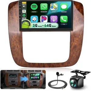 RIMOODY 4G+64G Android 15 Upgrade Car Radio for GMC Yukon Tahoe Suburban, Chevy Silverado 2007-2013, 9" IPS Touch Screen with DSP, Wireless Carplay/Android Auto, Bluetooth, FM/RDS, Backup Camera, Touchscreen Car Radio, Chevy/Gmc fathersdaygift