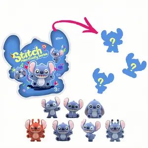 MINISO Disney Stitch Blind Bag, 1 Pack (3 Mini Flocked Figures Inside), 2'' Kawaii Blind Box Collectible Toys, Cute Friendship Gift for Girls Boys Girlfriend