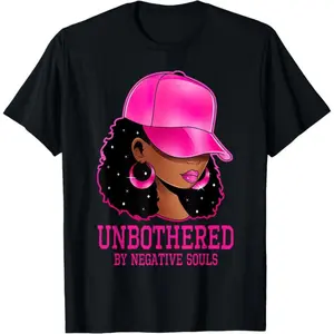 100%cotton African American Afro Queen Sassy Black Woman Unbothered T-Shirt Top Vintage