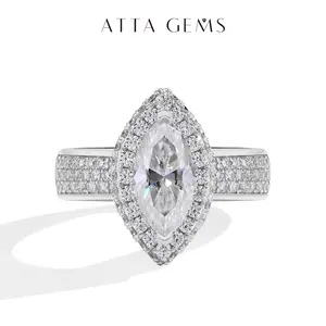 Women's 2CT D Color VVS1 Clarity Marquise Cut Synthetic Moissanite Engagement Ring, Bridal Rings, Daily Wear Jewelry, Special Gift R184 summerwins