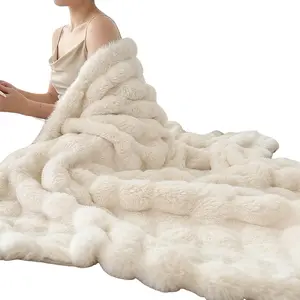 Comfortable Soft Blanket, Ultra-Plush Long Fleece Throw, Warm Decorative Blanket, Soft Cozy Blanket, Soft Fluffy Blanket, Multiple Colors Available, Ideal for Bed Sofa Living Room