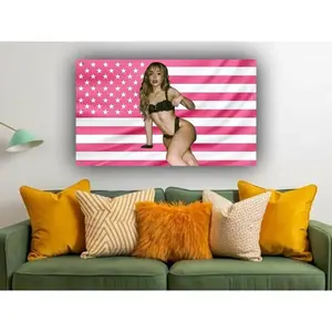 Tapestry Hot Sabrina Inspired Flag, Carpenter Pop Girl Aesthetic Flag, Hot Pink Pop Star Wall Banner, Music Fan Room Decor, Trendy Dorm Tapestry