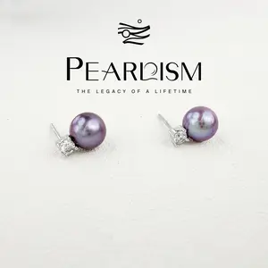 【Live】PEARLISM Dainty Minimalist Everyday Edison Pearl Earrings - 7-8mm Round 925 Sterling Silver-AFEE016