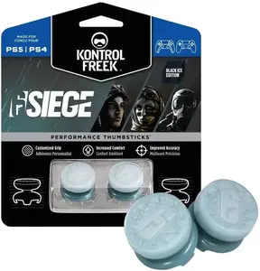 KontrolFreek SIEGE Performance Thumbsticks for PS4 & PS5 - Black Ice Edition - Enhanced Grip & Comfort - Ergonomic Design - Dust Protection - 2pcs Freek Galaxy FPS Grips