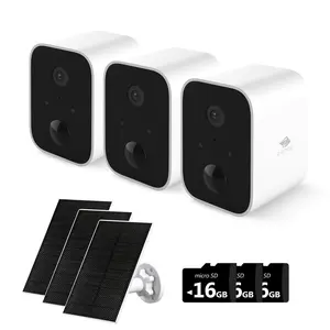 Smart Wireless Solar Security Camera, 16GB, Solar Panels, Notifications, 3Pack