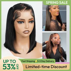 [Spring Must Have] Asteria Hair Pre-Styled Straight 13x4 Glueless Ready to Go Lace Frontal Wig Human Hair Wigs Pre Bleached Beginners Glueless Wig Valentine Musts