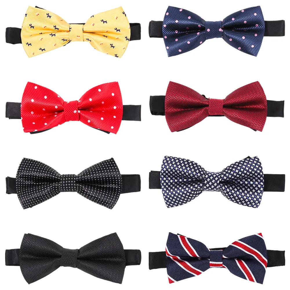 8 PCS Elegant Adjustable Pre-tied Bow Ties for Men Boys