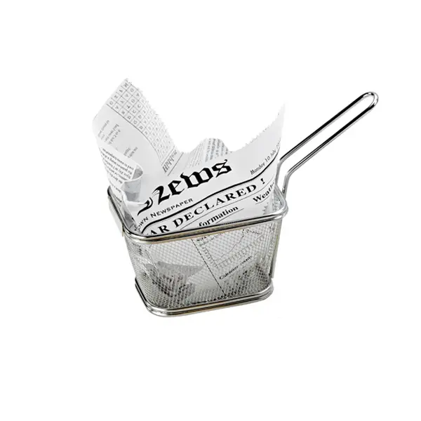 Packnwood 294PANR9 3.3 in. Small Round Stainless Steel Fryer Basket