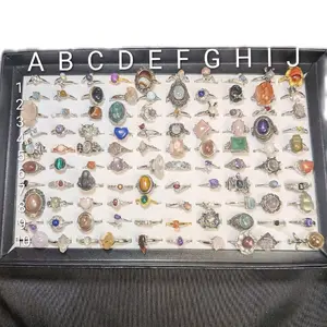 Silvered Copper Crystal Ring A- Adjustable Statement and Larger Raw Crystals Golden Whimsical Styles