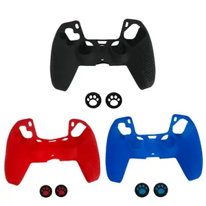 1PCS, PS5 controller silicone protective cover, suitable for PS5 controller, +2 cat claw button caps, with non-slip design, anti-fall, durable, game handle accessories, suitable for gamers