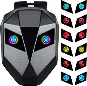 LED Knight Motorcycle Backpack with Display USB-Powered One-Button Colour Change No App Needed Large Storage for Travel Hiking Riding