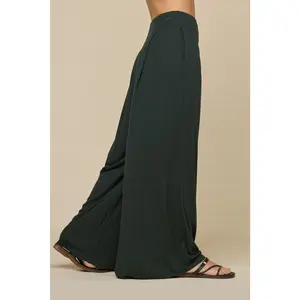 Go with the Flow Wide Leg Pant - Deep Forest