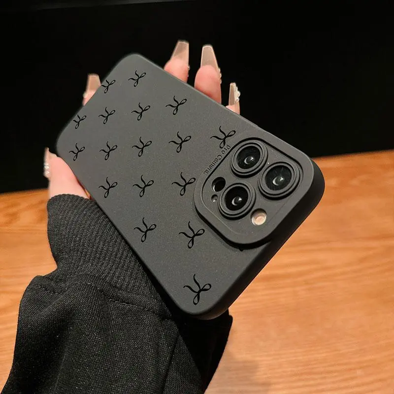Bow Pattern Phone Case, Anti-drop Cellphone Protective Case, Total Protective Shockproof Mobile Phone Cover for iPhone 16 15 14 13 12 11 Plus/Pro/Pro Max, Casing compatible with iPhone 13Compatible with Samsung Galaxy S25
