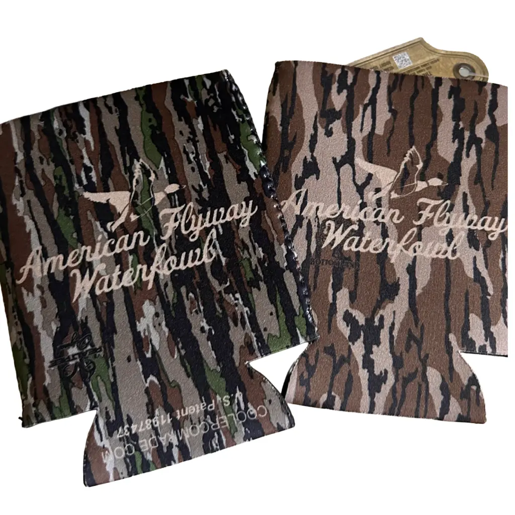 AFW Waterfowl Logo Insulated Durable Beverage Protector - Regular Can Reusable Drinkware Cover, Mossy Oak Outdoor Gear, Waterfowl Pride Kitchenware Accessory, Drink Protector