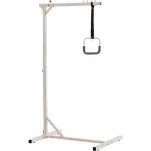 VEVOR Trapeze Bar for Bed Mobility, Height - Adjustable Free Standing Trapeze Bar with 2 Wheels, 300LBS Capacity Bed Pull Up Assist for Elderly Disabled, Ideal for Hospital, Nursing Home Home Care