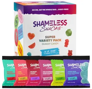Shameless Snacks - Healthy Low Calorie Snacks, Low Carb Keto Gummies (Gluten Free Candy) - 6 Pack Super Variety Pack