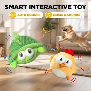 GUKCO Interactive Dog Toy – 2-in-1 Bouncing Chick + Rolling Turtle, Voice Recording + Silent Mode, Motion Activated, USB Rechargeable, Machine Washable for Small to Medium Dogs & Cats