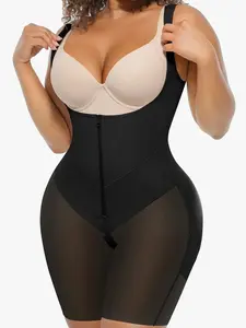 1 Count Women's Butt Lifting And Tummy Control U Neck Open Bust Bodysuit Compression, Fajas, Colombian Shapewear, V Contour Waistband with Adjustable Strap Body Shaper, Zipper Crotch Comfort Firm Shapewear, Suitable for Various Occasions & Sport