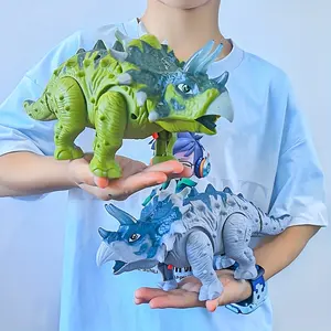 Babywendy Jurassic Electric Dinosaur Toys with Simulated Walking Sounds - Triceratops, T-Rex, Velociraptor, Pteranodon, Ankylosaurus - Interactive Dinosaur Figures with Realistic Movement & Sound, Durable Plastic Construction - Perfect for