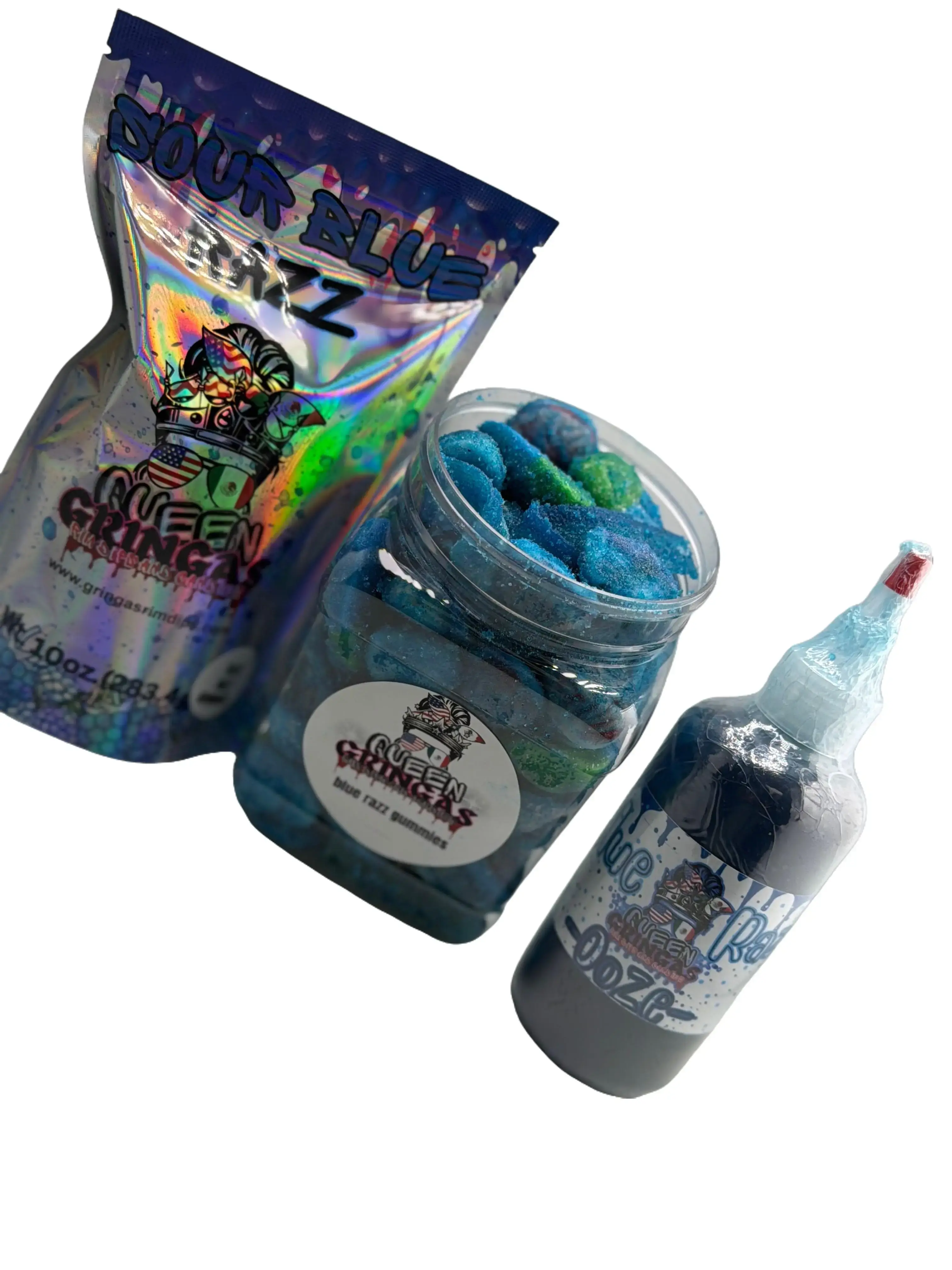 Gringas Sour Blue Razz mixed Gummies candy or freeze dried candies Gringas Sour Blue Razz mixed Gummies candy or freeze dried candies