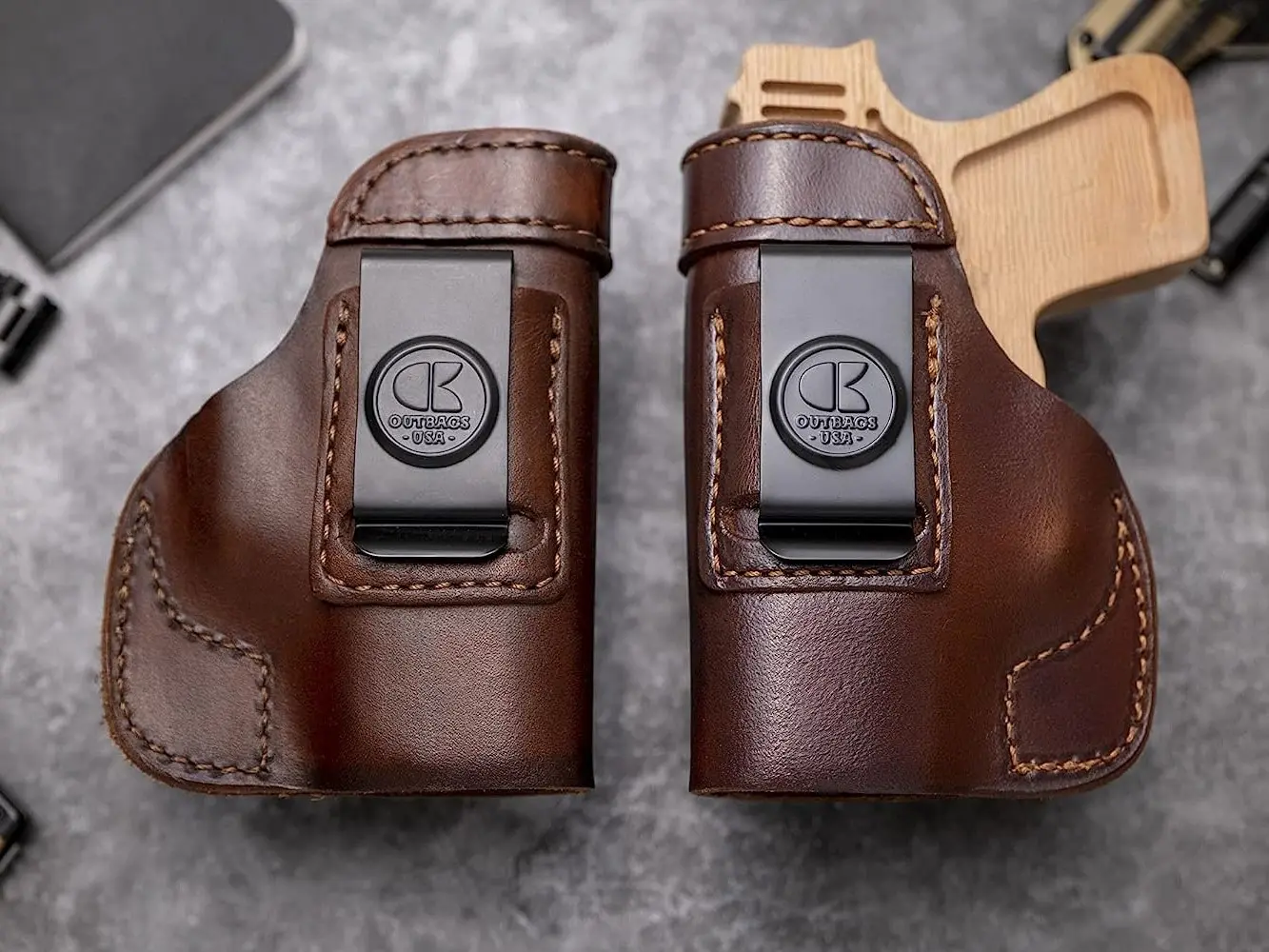 LS2 Full Grain Heavy Leather IWB Holster for CZ-USA CZ75 Compact 9mm - Concealed Carry Gun Holster Handcrafted in USA