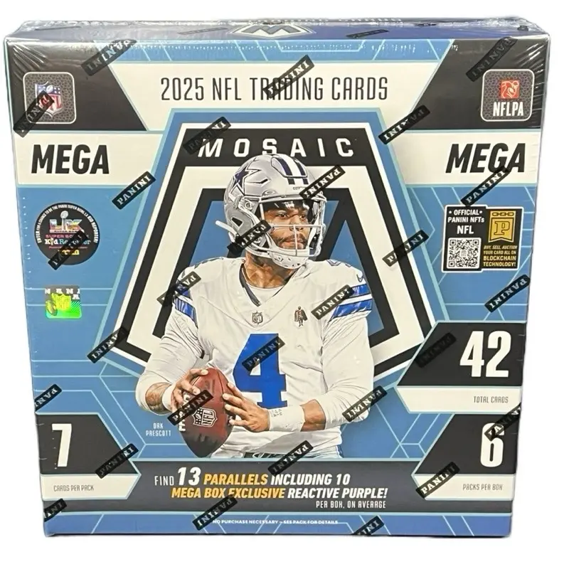 2025 Panini Mosaic Football Mega Box, Sports Collectible, Sports Trading Card Set