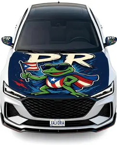Puerto Rico Hood Cover with Mirror Covers – Multiple Styles, Stretch Fit, Easy Install, Boricua Car Accessories for Cars & SUVs