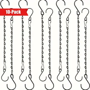 10pcs 10-Inch Hanging Chain with S-Hook, Adjustable Iron Plant Hanger for Indoor/outdoor, Durable Decorative Plant Rack