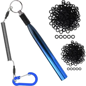 Gradient Fishing Wacky Rig Tool with Silicone O Rings 210Pcs for 3"-4" and 5"-7" Fishing Worm Lures, Ultra-Smooth Downriggers Tube for Easy Installation and Great Protection of Stick Bait