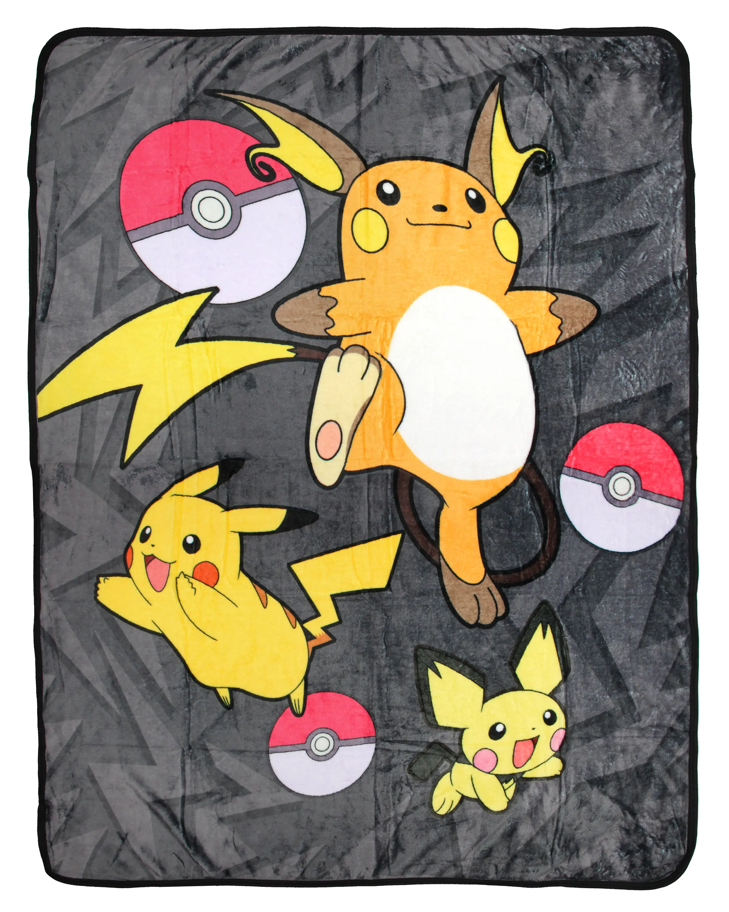Pokemon Pikachu Evolutions Pichu Raichu Poke Ball Throw Blanket - 46" x 60" Cozy Soft Fleece Throw Blanket for Bed Couch