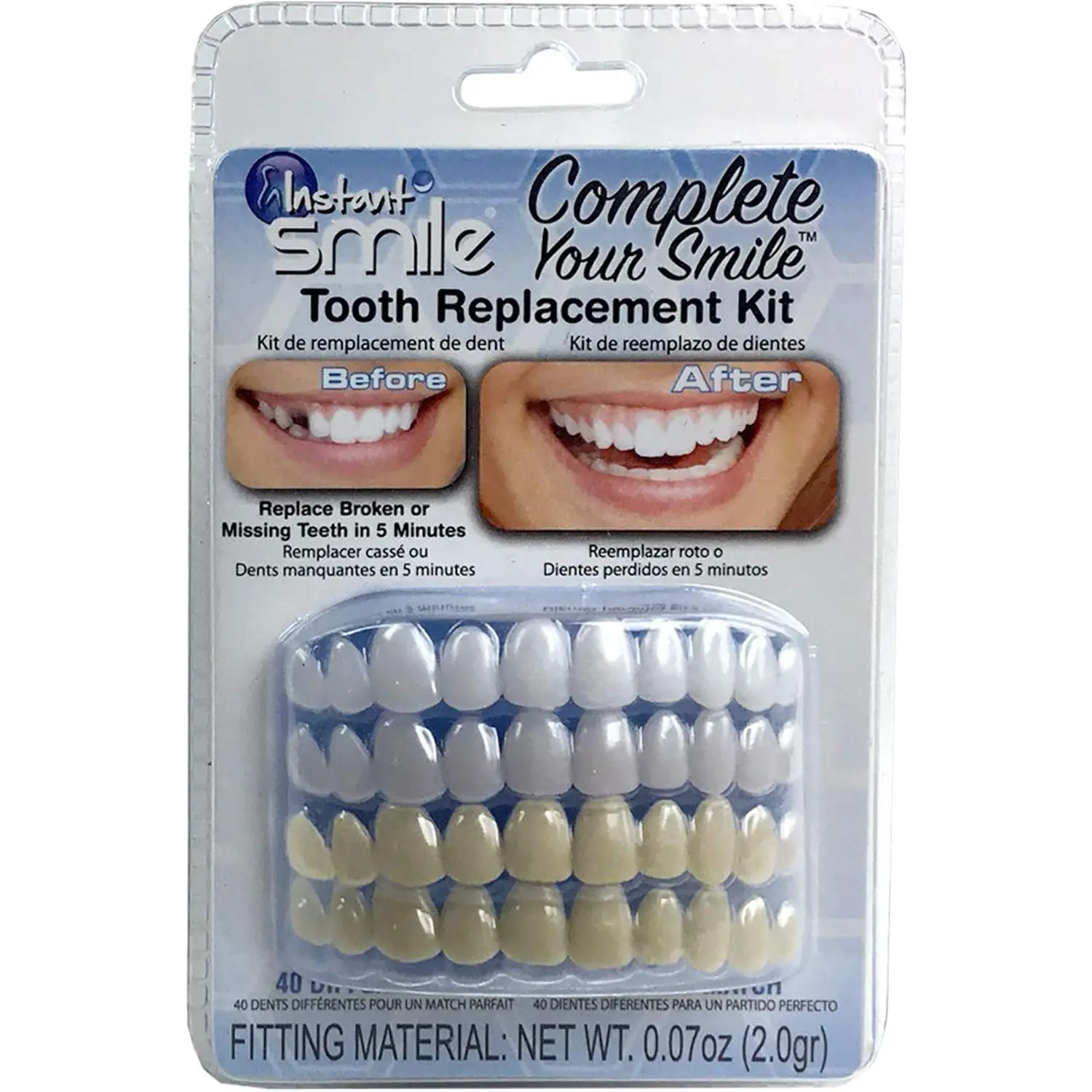 Instant Smile Complete Your Smile Temporary Tooth Replacement Kit - Replace a Missing Tooth in Minutes - Patented | Replace a Missing Tooth in Minutes, Patented