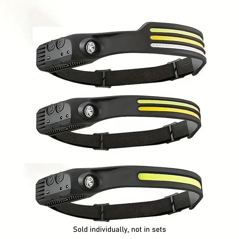 Usb Rechargeable Led Headlight, Lightweight Design Multifunctional Black Outdoor Induction Headlight for Cycling, Running, Camping & Fishing, Men Gifts, Extended Use, Led Flashlight Rechargeable, Rechargeable Headlamp, Headlamp Hiking