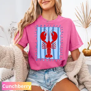 Coastal Lobster Shirt ,Nautical Summer Tee Preppy Beach Vacation Graphic T Shirt La Dolce Vita Gift for Her