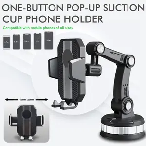 Car Phone Holder Large Truck Suction Cup Navigation Stand Multi-Joint Foldable Adjustable Holder Dashboard Windshield Mount Available Vacuum Suction Phone Holder Cellphone Mount Car Mount Smartphone